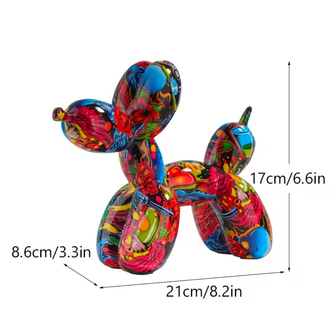 Graffiti Balloon Dog Resin Statue