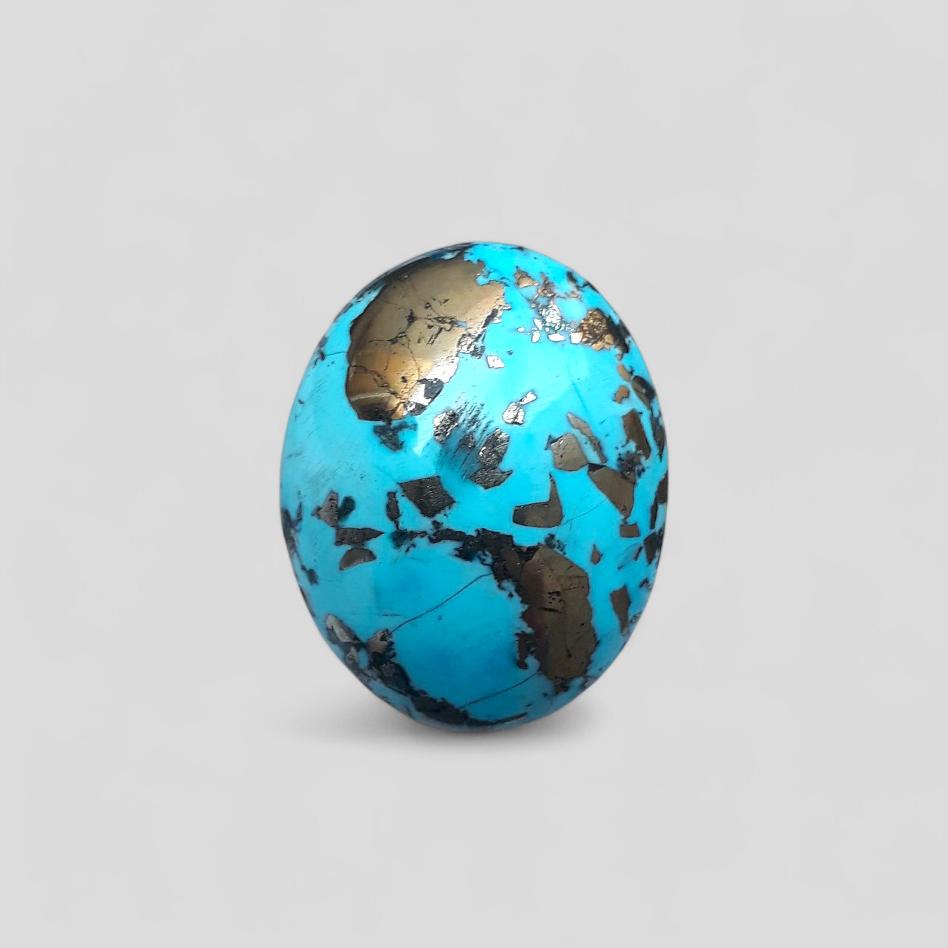 Natural Turquoise with Pyrite - Blue Matrix Turquoise - Shajri Feroza-35.1Ct