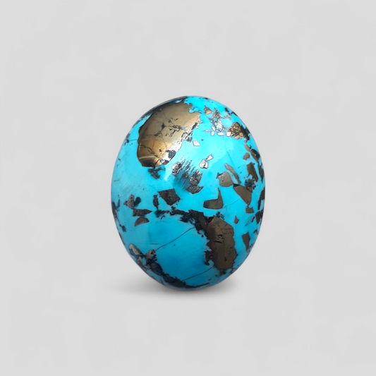 Natural Turquoise with Pyrite - Blue Matrix Turquoise - Shajri Feroza-35.1Ct