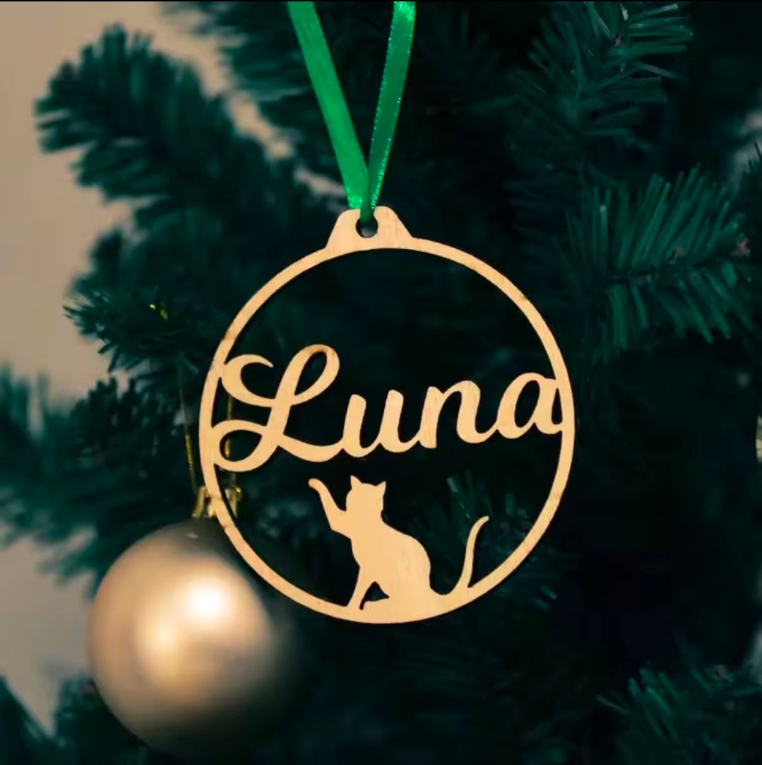 Lazer Cut Cat Bauble - HALF PRICE SALE