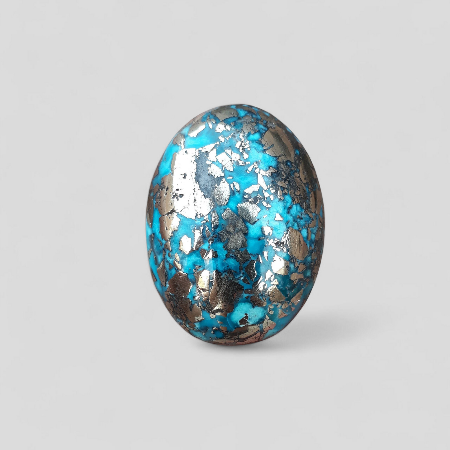 Natural Turquoise with Pyrite - Blue Matrix Turquoise - Shajri Feroza-117Ct