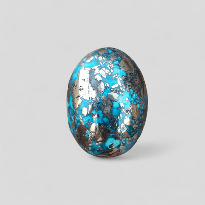 Natural Turquoise with Pyrite - Blue Matrix Turquoise - Shajri Feroza-117Ct