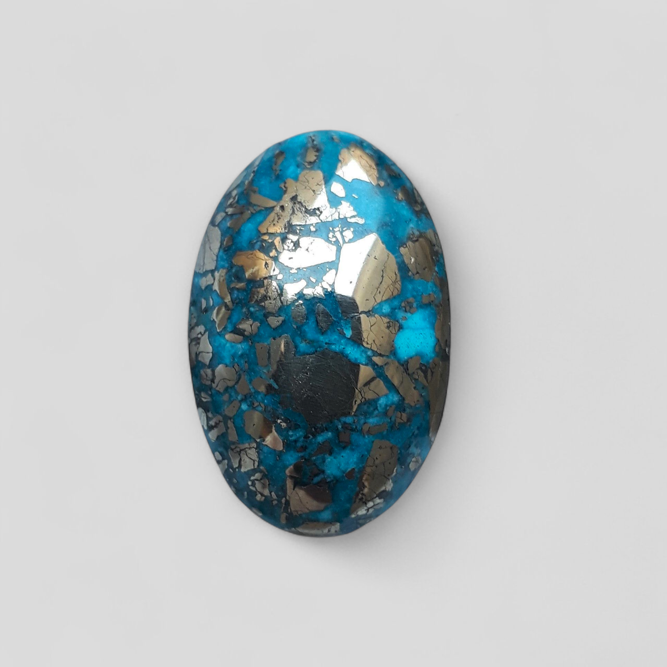 Natural Turquoise with Pyrite - Blue Matrix Turquoise - Shajri Feroza-43Ct