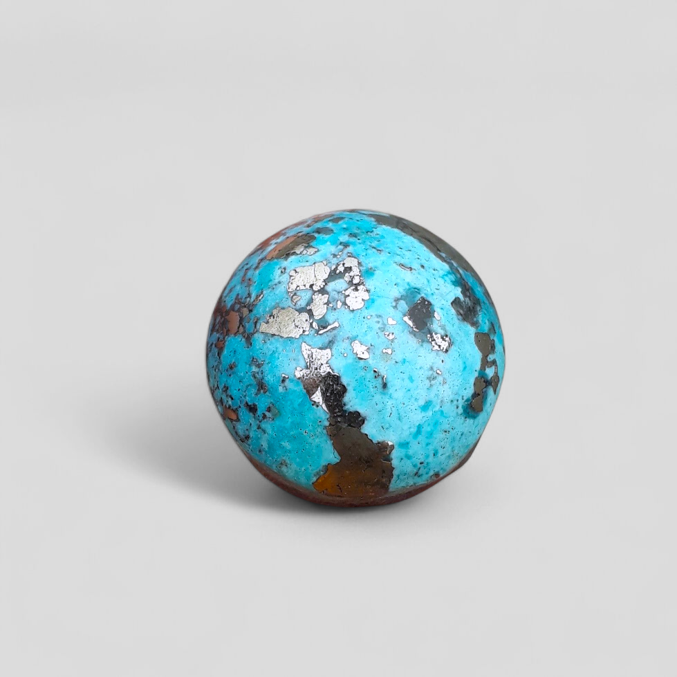 Natural Turquoise with Pyrite - Blue Matrix Turquoise - Shajri Feroza-33.25Ct