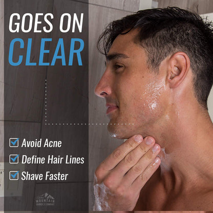 Rocky Mountain Barber Company Men’s Shave Gel – Clear Gel for Precise Shaving (8 oz)