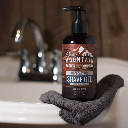 Rocky Mountain Barber Company Men’s Shave Gel – Clear Gel for Precise Shaving (8 oz)