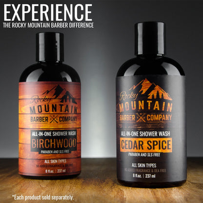 Birchwood All-In-One Body Wash | Shampoo, Body Wash, Conditioner, Face & Beard – Rocky Mountain Barber Co.