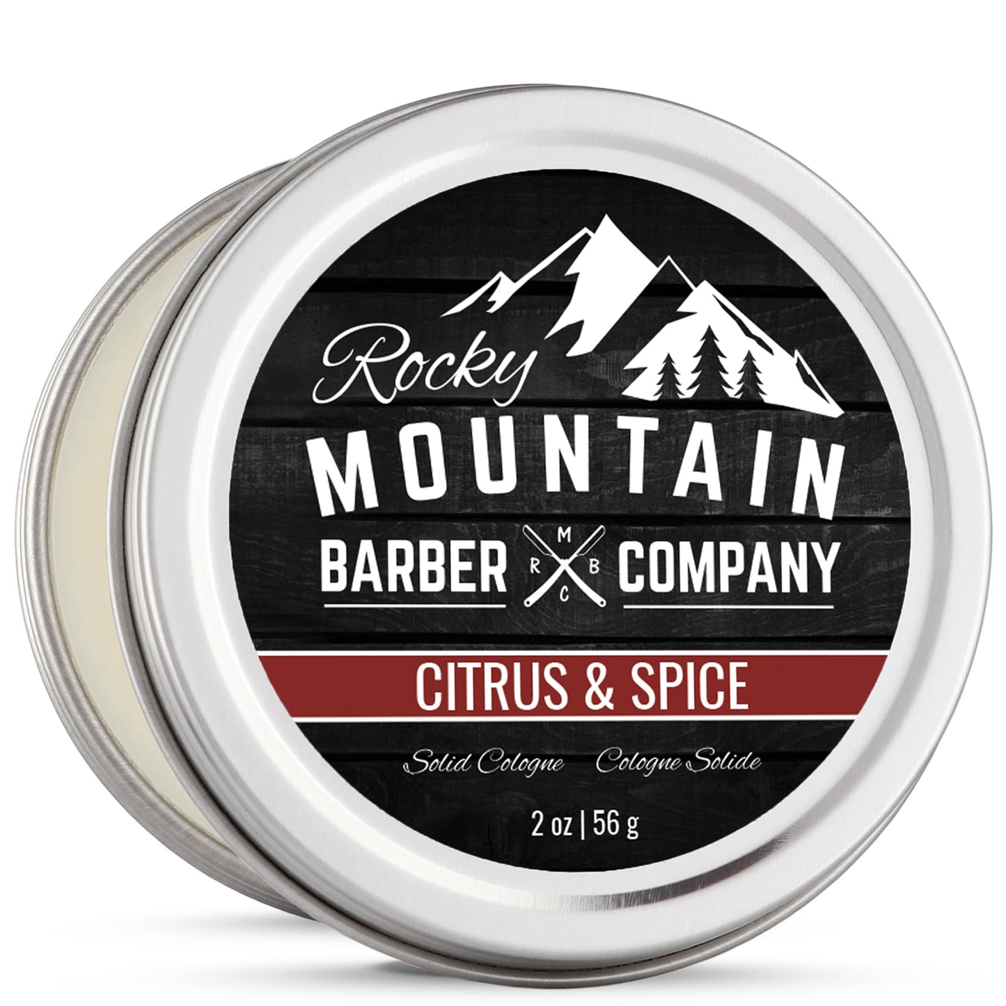 Rocky Mountain Barber Company Solid Cologne for Men – Citrus & Spice, 2 oz