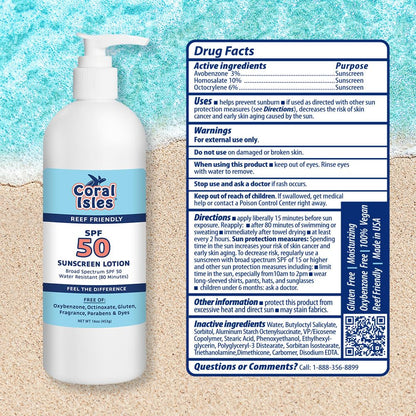 Rocky Mountain Sunscreen SPF 50 | 16 oz Pump Bottle | Broad Spectrum UVA/UVB | Hawaii 104 Act Compliant | Fragrance Free