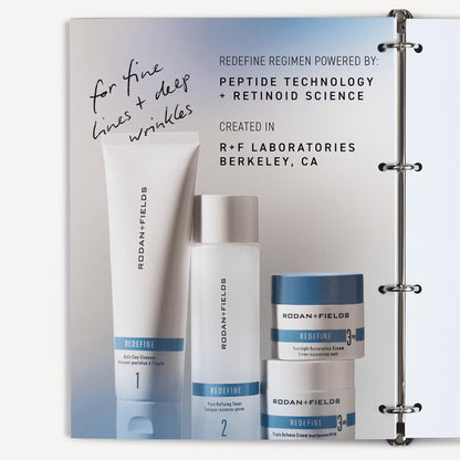 Rodan + Fields Redefine Regimen Skincare Kit — Clay Cleanser, Toner, SPF30 Cream & Overnight Cream