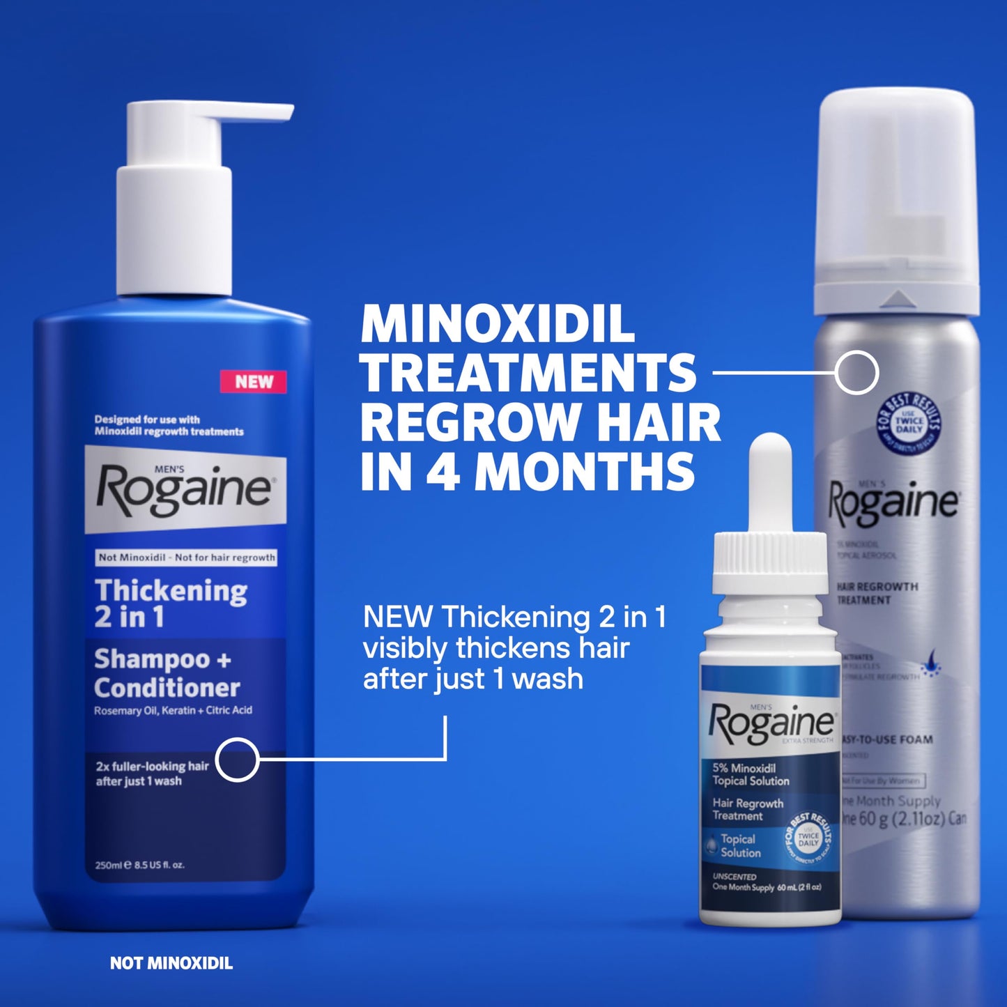 Rogaine Men’s Extra Strength 5% Minoxidil – Hair Regrowth for Men | 3-Month Supply
