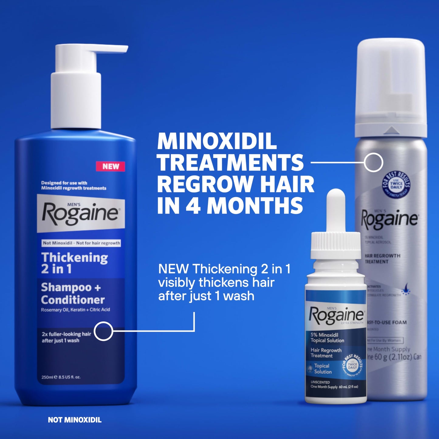 Rogaine Men’s 5% Minoxidil Foam for Hair Regrowth – Unscented, 3-Month Supply