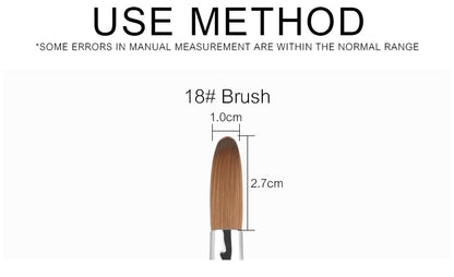 Rolabling Nail Brush Kolinsky Sable – Acrylic Nail Art Brush with Red Wooden Handle (18#)