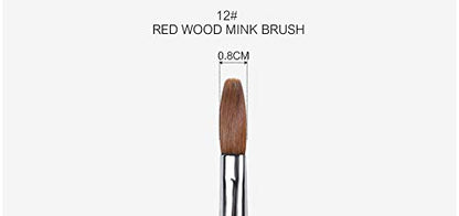 Rolabling Nail Brush Kolinsky Sable – Red Wooden Handle, 12# Professional Acrylic Nail Art Brush