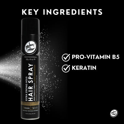 Rolda Extra Strong Hold Hair Spray for Men – Matte Finish, Pro-Vitamin B5, Humidity Control (13.52 oz)