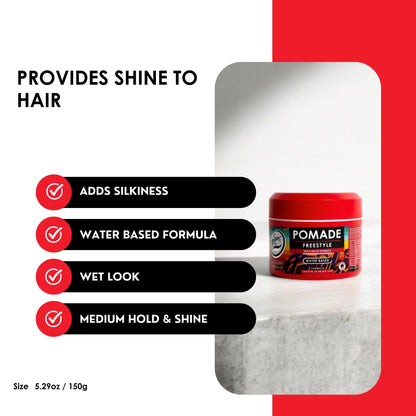 Rolda Freestyle Hair Pomade for Men – Water-Based, Medium Hold & Shine