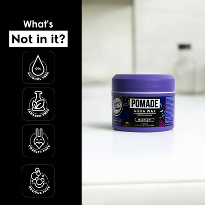 Rolda Midnight Hair Pomade for Men — Water-Based, Medium Hold & Shine
