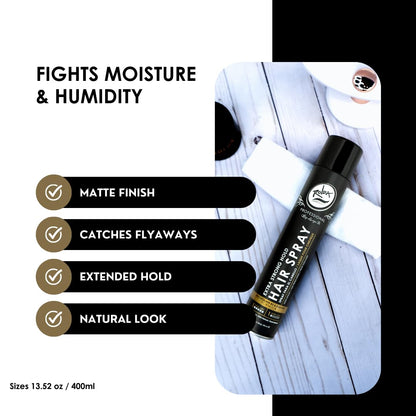 Rolda Extra Strong Hold Hair Spray for Men – Matte Finish, Pro-Vitamin B5, Humidity Control (13.52 oz)
