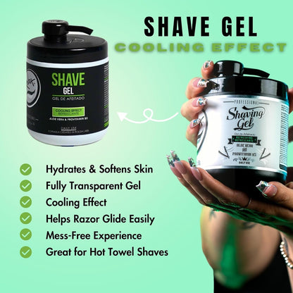 Rolda Refreshing Shave Gel for Sensitive Skin - Clear Non-Foaming Gel with Aloe Vera & Pro-Vitamin B5 (17.63oz / 500g)