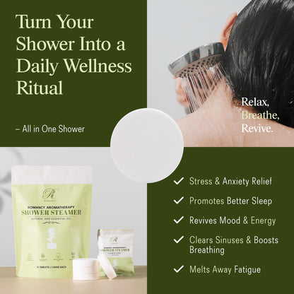 Romancy Shower Steamers 10 Pack – Menthol, Eucalyptus, Mint & Citrus Aromatherapy
