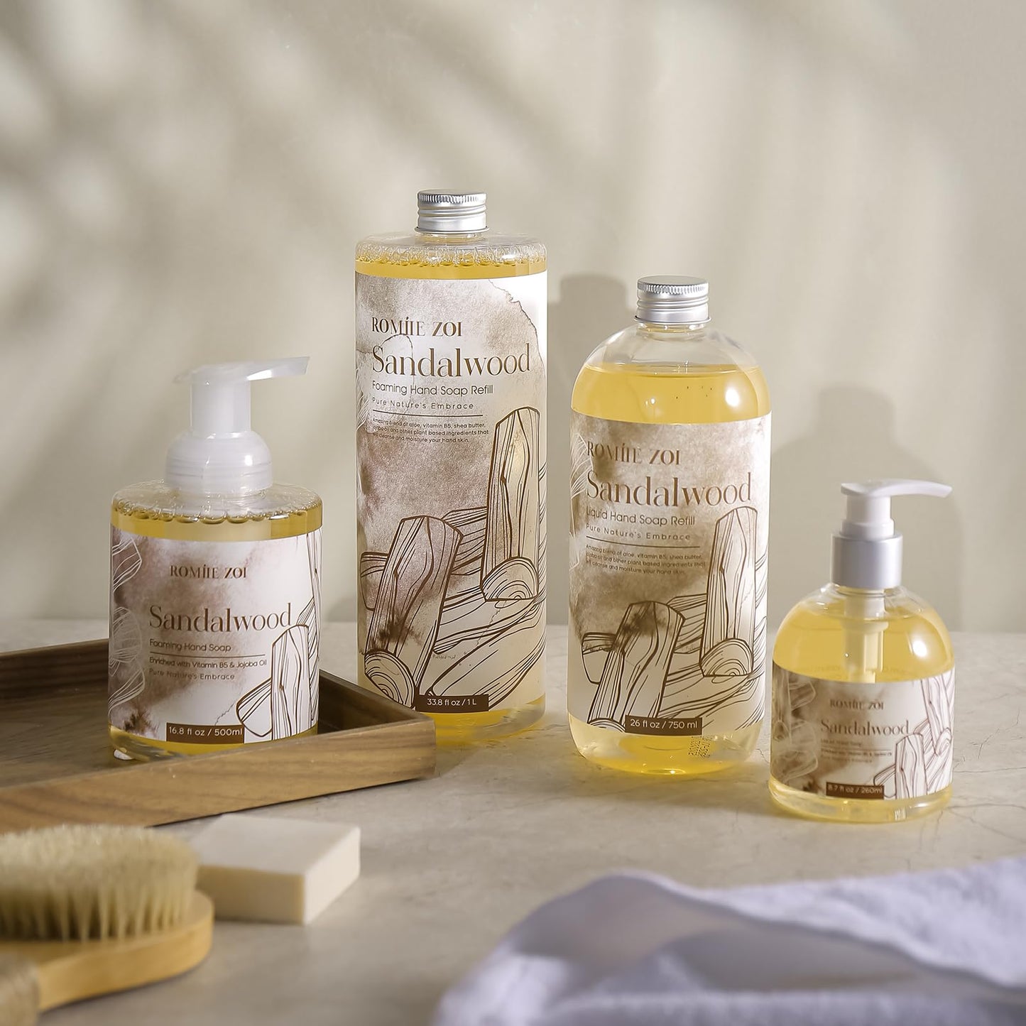 ROMIIE ZOI Foaming Hand Soap Refill Sandalwood — Gentle & Moisturizing, 1 L