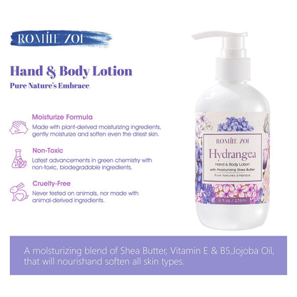 ROMIIE ZOI Hydrangea Daily Hand & Body Lotion with Shea Butter – 236 ml