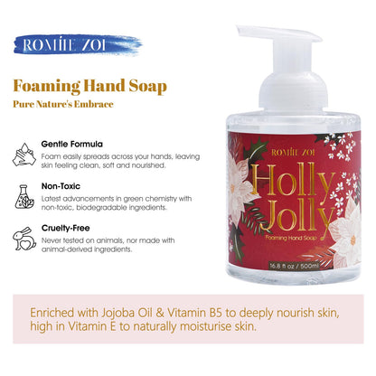 ROMIIE ZOI Christmas Foaming Hand Soap with Gift Box – Holly Jolly Citrus & Pine Aroma (500ml)