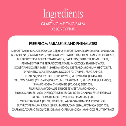 Rom&nd Glasting Melting Balm – High-Shine Hydrating Tinted Lip Balm in 02 Lovey Pink (0.12 oz) | Vegan Formula
