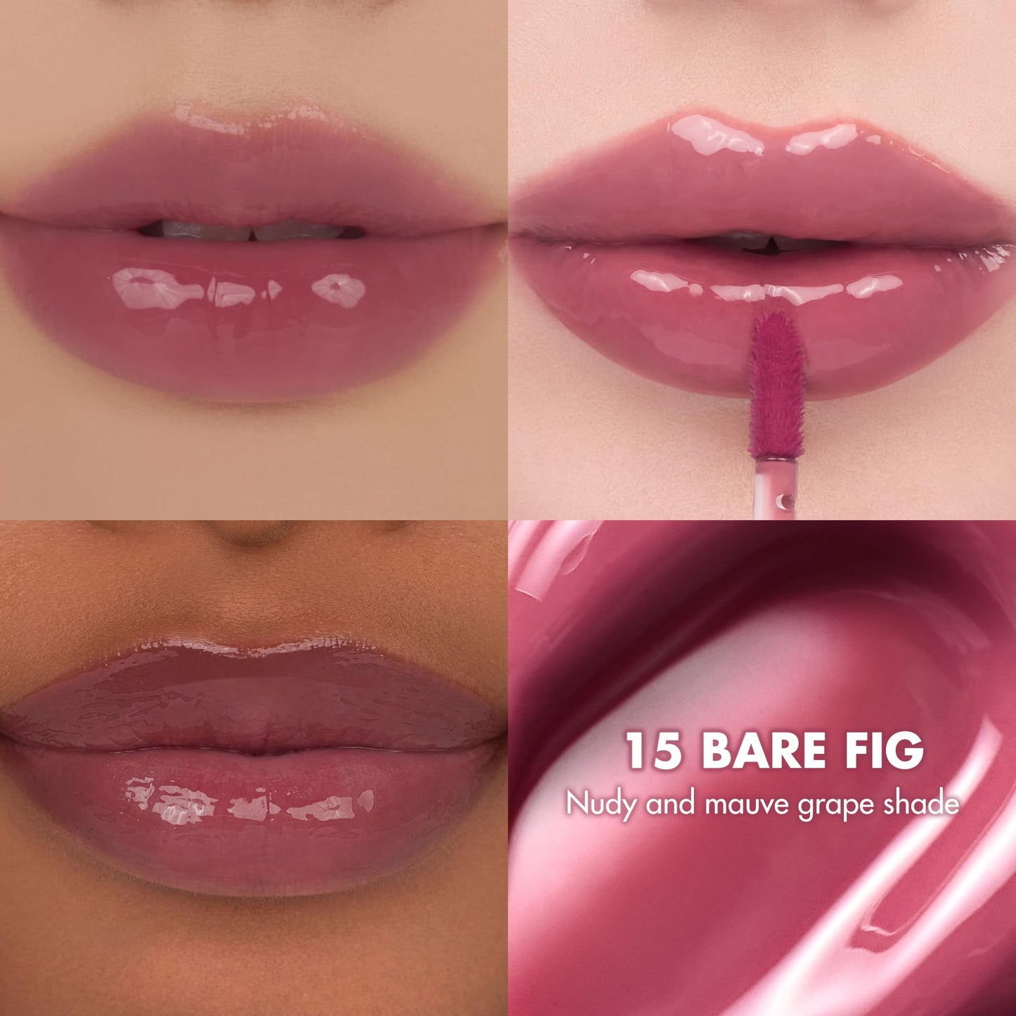 rom&nd THE JUICY LASTING TINT #15 Bare Fig – Plumping, Hydrating Lip Gloss