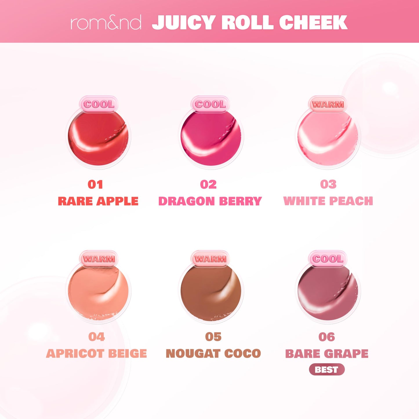 rom&nd JUICY ROLL CHEEK 05 Nougat Coco – K-Beauty Liquid Blush with Dewy Glow