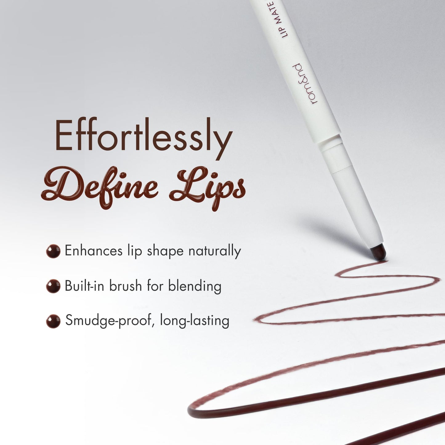 rom&nd Lip Mate Pencil 09 Plum Burgundy – Precision Lip Liner for Natural Overlining & Semi-Matte Lips