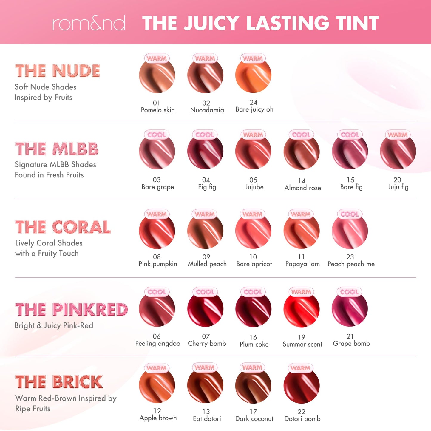 rom&nd THE JUICY LASTING TINT 04 FIG FIG | Rosy Plum Lip Stain Gloss