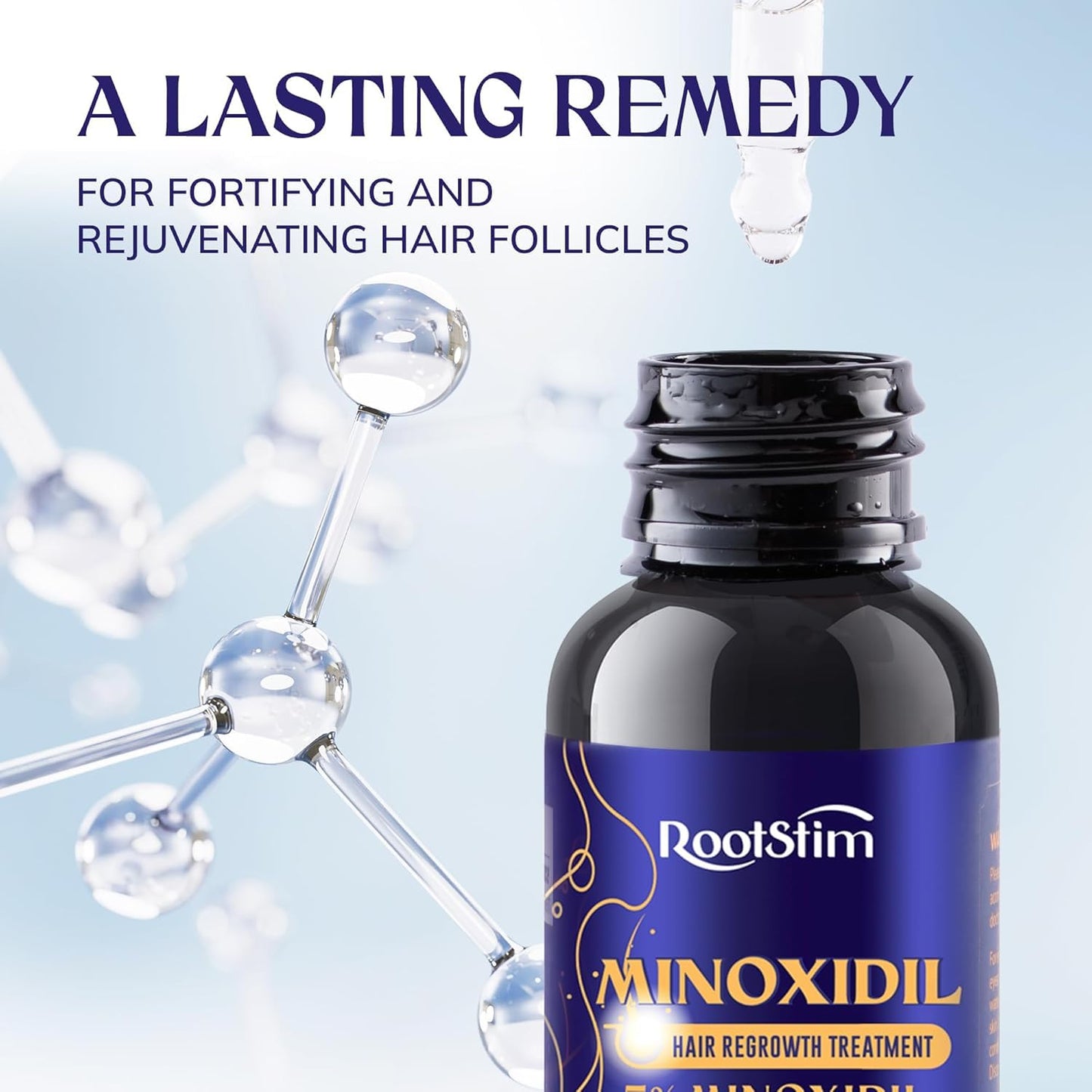 RootStim 5% Minoxidil Hair Growth Serum – Extra Strength with Rosemary, 2 oz (Beard & Hair Kit)