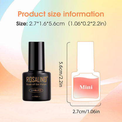 ROSALIND 65PCS Gel Nail Polish Set — 60 Glitter Colors with Base & Top Coats