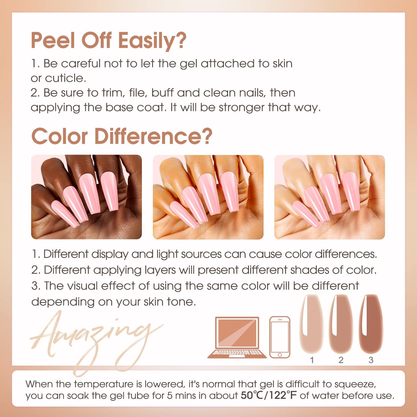 ROSALIND Poly Nail Gel Kit – 8 Colors + Mini UV Lamp for Easy At-Home Nail Extensions