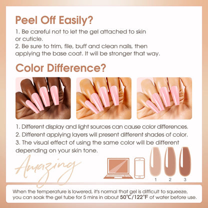ROSALIND Poly Nail Gel Kit – 8 Colors + Mini UV Lamp for Easy At-Home Nail Extensions