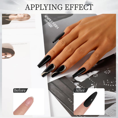ROSALIND 120g Black Acrylic Powder for Nail Extensions – Dry Naturally, No Lamp Needed, Up to 28 Days Wear