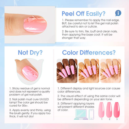 ROSALIND Glitter Sequins Gel Polish Set — 12-Color Sparkling Gel Nails