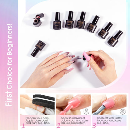 ROSALIND 30-Piece Gel Nail Polish Set – 26 Classic Colors + Base & Top Coats