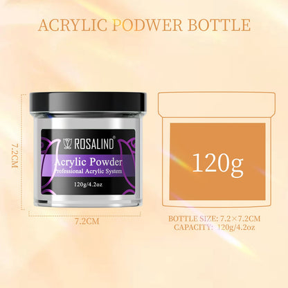 ROSALIND Opal White Acrylic Nail Powder 4.23oz/120g | DIY Nail Extensions, French Nails & Art