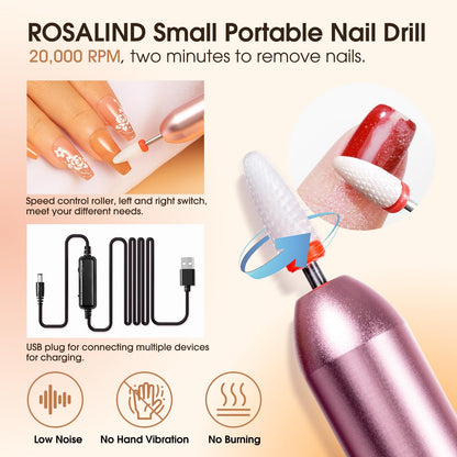 ROSALIND Poly Nail Gel Kit with Drill — 14 Colors, 75 Nail Art Accessories, 48W UV Lamp Starter Kit