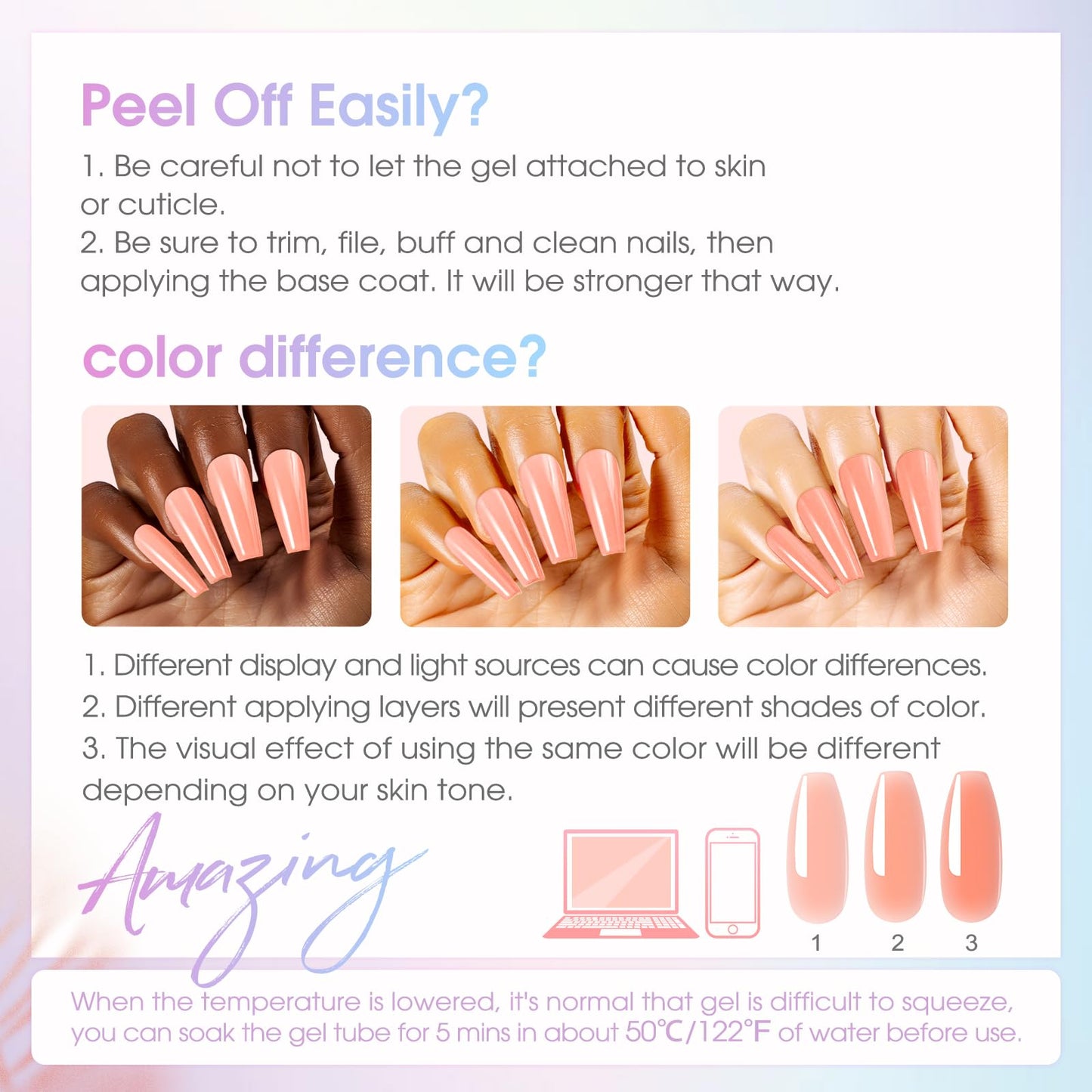 ROSALIND Poly Nail Gel Kit – 38 Classic Colors + 72 Nail Art Accessories | Mini UV Lamp Starter Kit