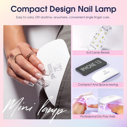 ROSALIND Poly Nail Gel Kit Starter - 14 Colors & Mini UV Lamp