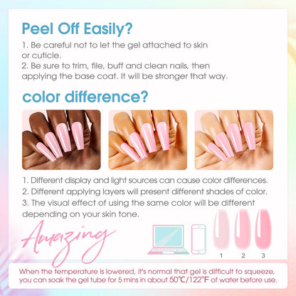 ROSALIND Colors Poly Nail Gel Kit – 14 Colors, 48W Lamp & Slip Solution Starter Set