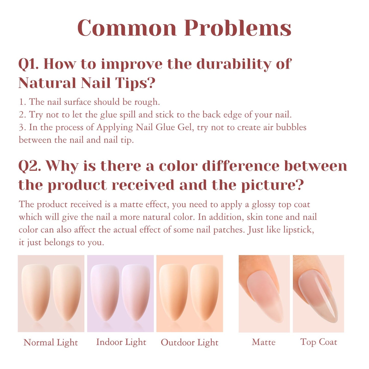 ROSALIND Soft Pink Almond Nude Nail Tips – 200 Pcs, Matte Accent Press-On Nails (20 Sizes)