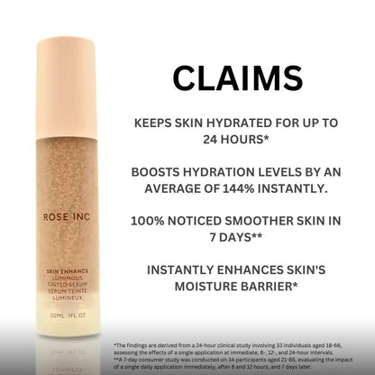 ROSE INC Skin Enhance Non-Comedogenic Skin Tint Serum Foundation 60 – Hydrating, Breathable Coverage for Medium Neutral Skin