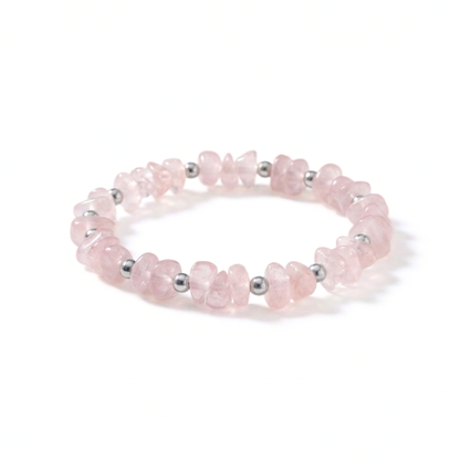 Rose Quartz Crystal Stretch Bead Bracelet