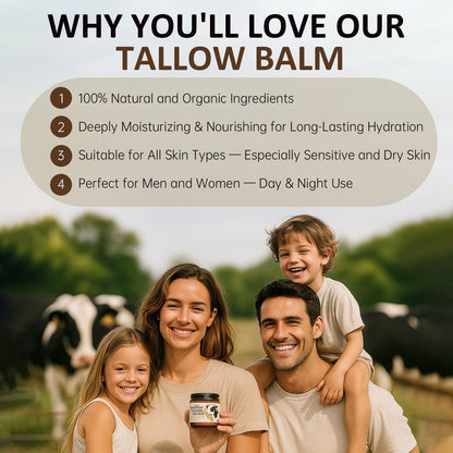 Roseblem Whipped Tallow Balm for Face & Body – 100% Grass-Fed Tallow, Manuka Honey & Beeswax (4.2 oz)