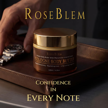 Roseblem Cologne-Inspired Body Butter for Men – New Formula, 4.06 oz