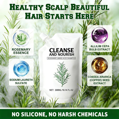 Rosemary Amino Acid Shampoo 300ml x 2 | Strengthen & Thicken Hair for Men & Women